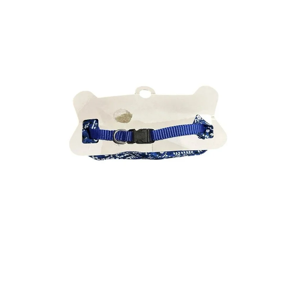 NEW small dog collar‎ with bandana blue